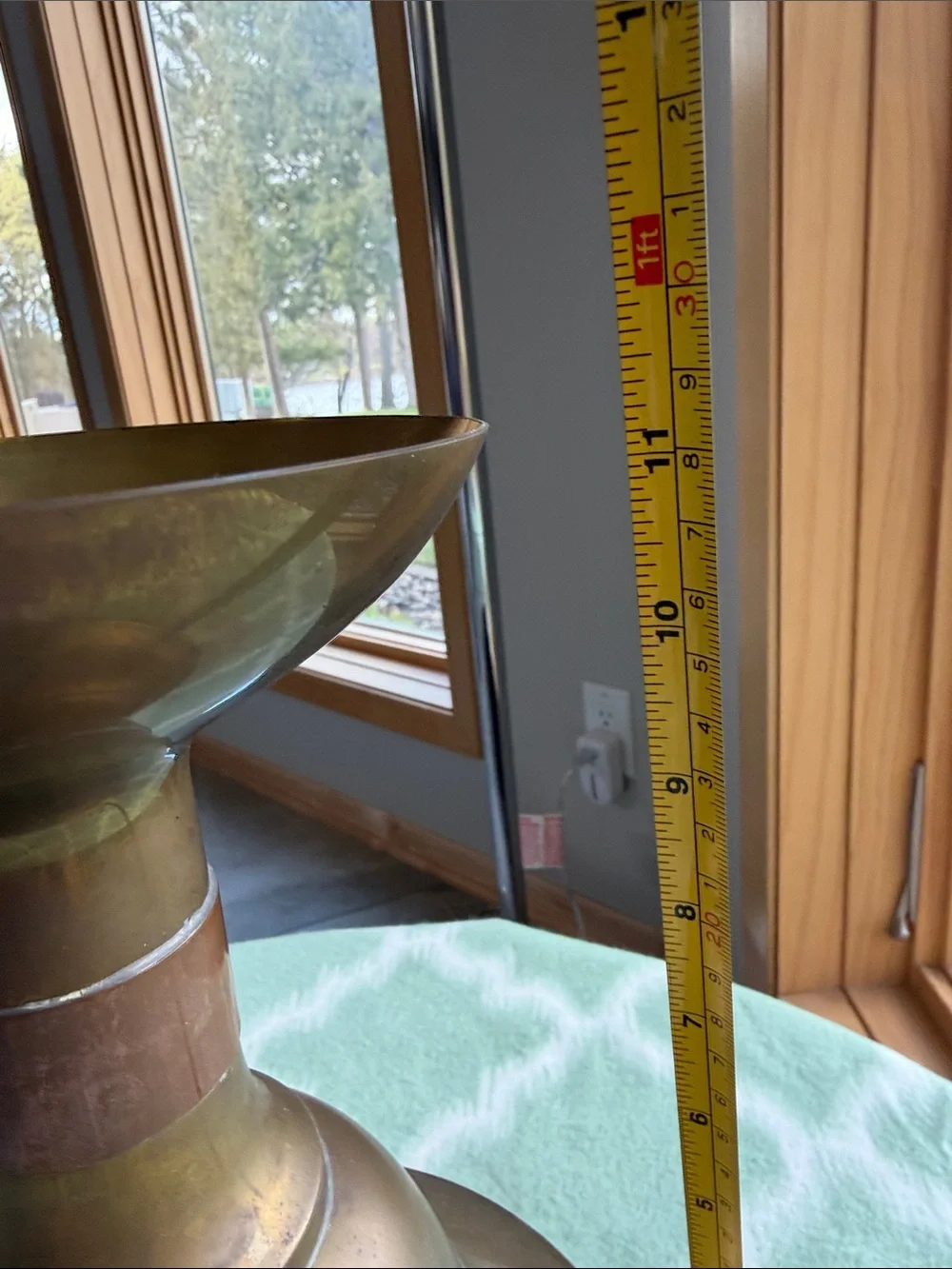 Vintage made in Spain Brass Candlestick Holder with Copper Accent